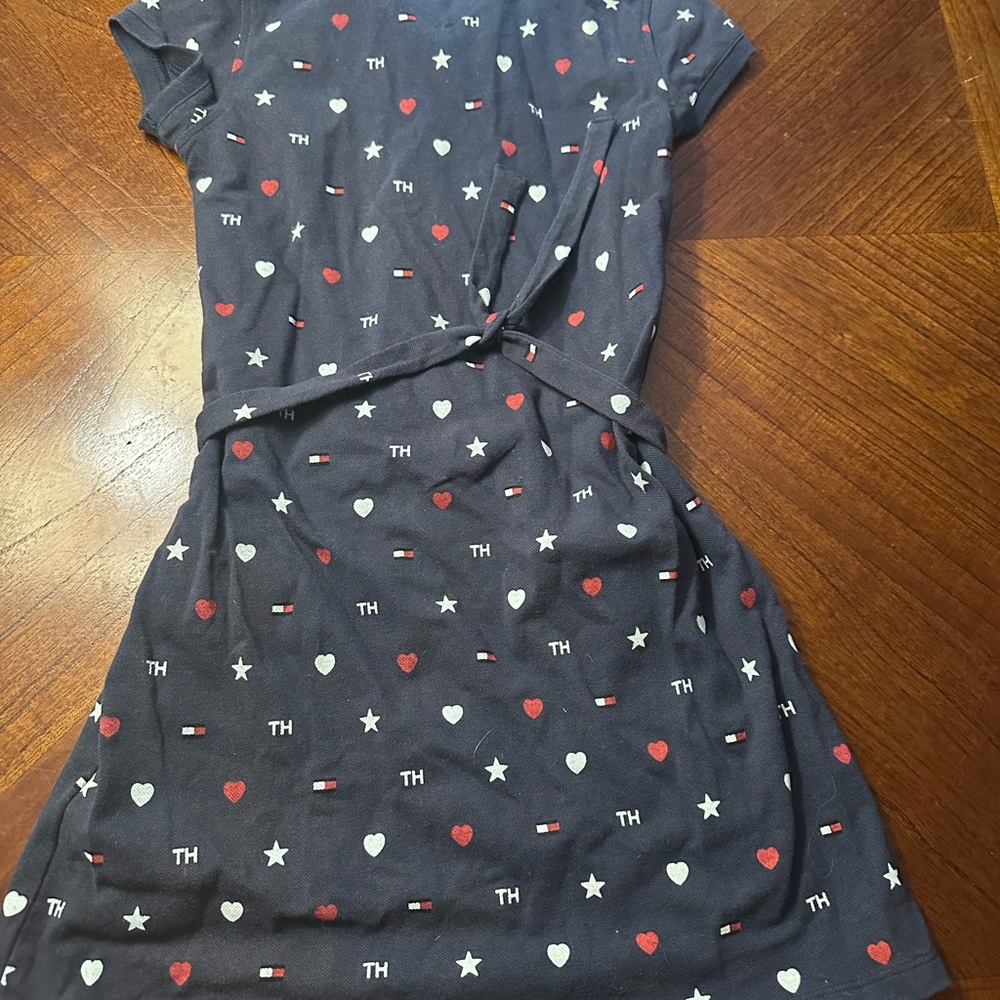 Tommy Hilfiger Navy Dress with Heart and Star Pattern